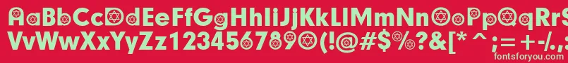 HebrewParticipants Font – Green Fonts on Red Background