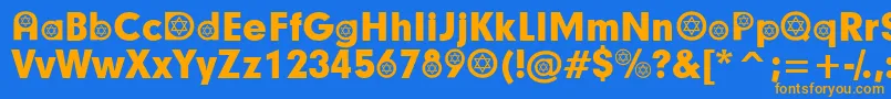 HebrewParticipants-fontti – oranssit fontit sinisellä taustalla