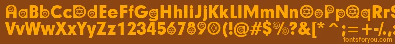 HebrewParticipants Font – Orange Fonts on Brown Background