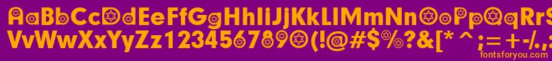 Police HebrewParticipants – polices orange sur fond violet