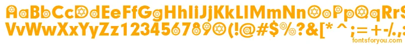 HebrewParticipants Font – Orange Fonts on White Background