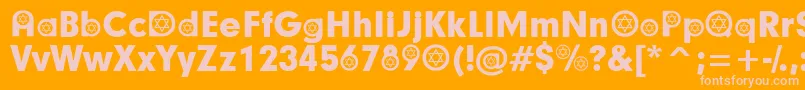 Шрифт HebrewParticipants – розовые шрифты на оранжевом фоне