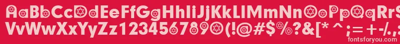 HebrewParticipants Font – Pink Fonts on Red Background