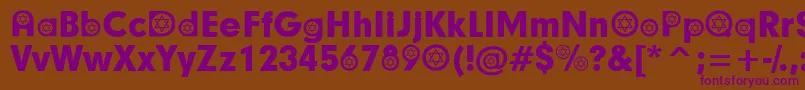 HebrewParticipants-fontti – violetit fontit ruskealla taustalla