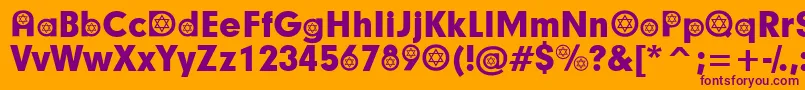 HebrewParticipants Font – Purple Fonts on Orange Background