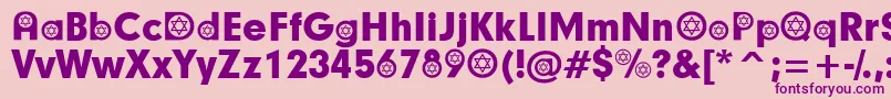 HebrewParticipants Font – Purple Fonts on Pink Background