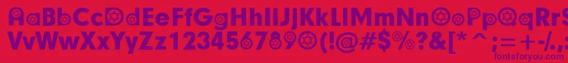 HebrewParticipants Font – Purple Fonts on Red Background