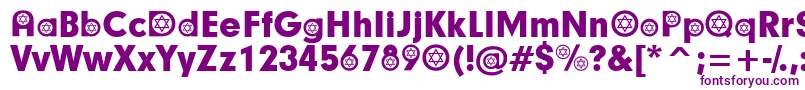 HebrewParticipants Font – Purple Fonts on White Background