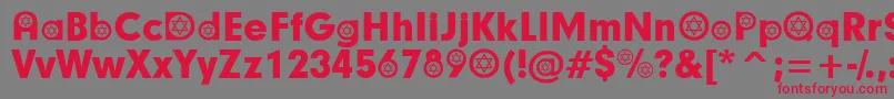 フォントHebrewParticipants – 赤い文字の灰色の背景