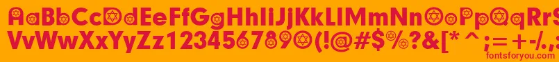 Шрифт HebrewParticipants – красные шрифты на оранжевом фоне