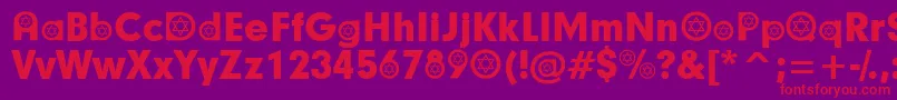 HebrewParticipants Font – Red Fonts on Purple Background