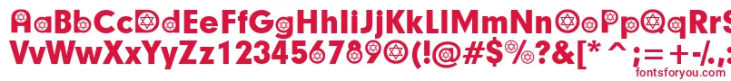 HebrewParticipants Font – Red Fonts on White Background