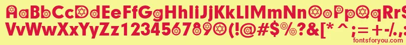 fuente HebrewParticipants – Fuentes Rojas Sobre Fondo Amarillo