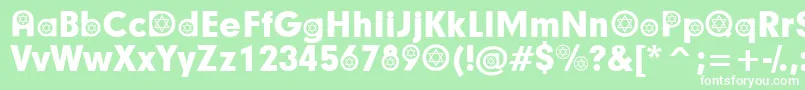 HebrewParticipants Font – White Fonts on Green Background