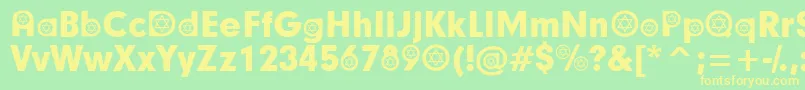 HebrewParticipants Font – Yellow Fonts on Green Background