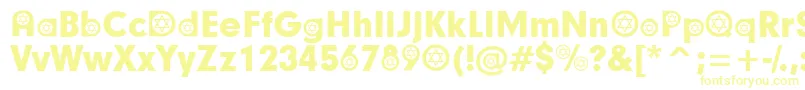フォントHebrewParticipants – 白い背景に黄色の文字