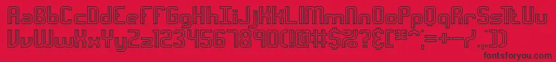 Fonte IntersectCBrk – fontes pretas em um fundo vermelho