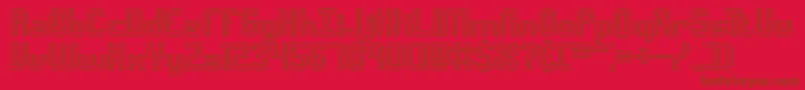 Czcionka IntersectCBrk – brązowe czcionki na czerwonym tle