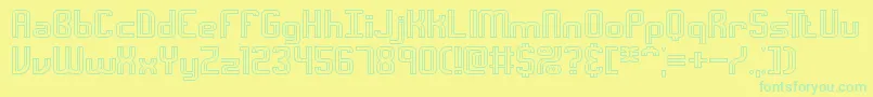 Czcionka IntersectCBrk – zielone czcionki na żółtym tle