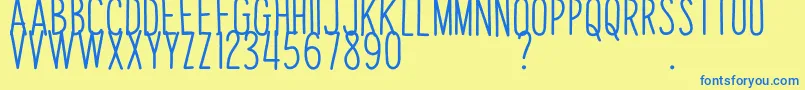 PapayaSunriseD Font – Blue Fonts on Yellow Background