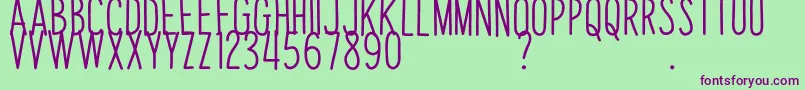 PapayaSunriseD Font – Purple Fonts on Green Background