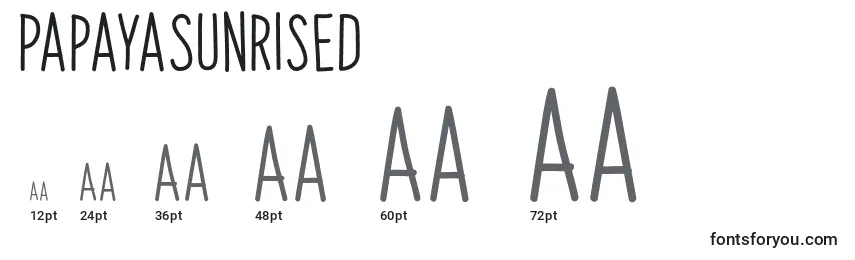 PapayaSunriseD Font Sizes