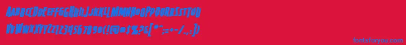 FirepowerbbItal Font – Blue Fonts on Red Background