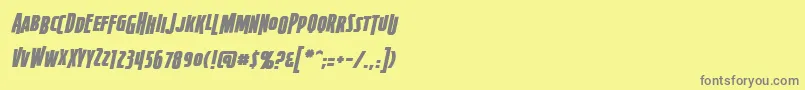 フォントFirepowerbbItal – 黄色の背景に灰色の文字