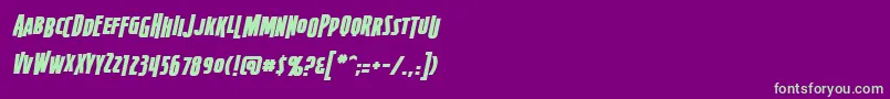 FirepowerbbItal Font – Green Fonts on Purple Background