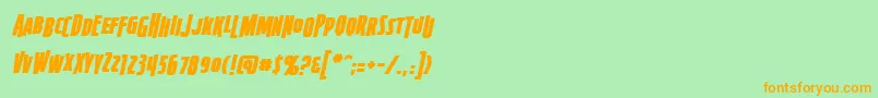 FirepowerbbItal Font – Orange Fonts on Green Background