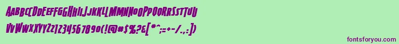 FirepowerbbItal Font – Purple Fonts on Green Background