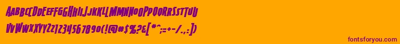 FirepowerbbItal Font – Purple Fonts on Orange Background