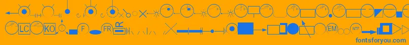 Шрифт EsriAmfmGas – синие шрифты на оранжевом фоне