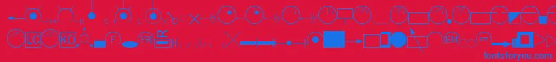 EsriAmfmGas-fontti – siniset fontit punaisella taustalla