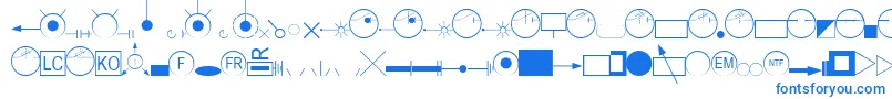 Шрифт EsriAmfmGas – синие шрифты