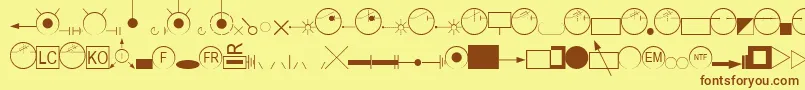Fonte EsriAmfmGas – fontes marrons em um fundo amarelo