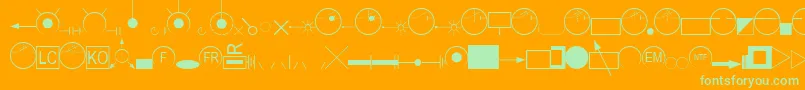 EsriAmfmGas-Schriftart – Grüne Schriften auf orangefarbenem Hintergrund