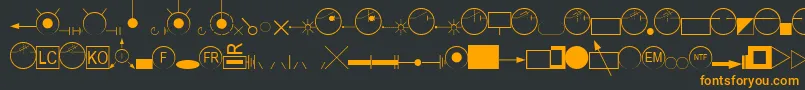 Шрифт EsriAmfmGas – оранжевые шрифты на чёрном фоне