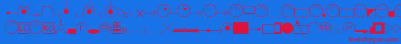 Шрифт EsriAmfmGas – красные шрифты на синем фоне