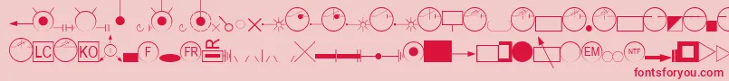 EsriAmfmGas-Schriftart – Rote Schriften auf rosa Hintergrund