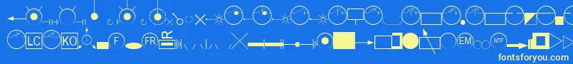 Czcionka EsriAmfmGas – żółte czcionki na niebieskim tle