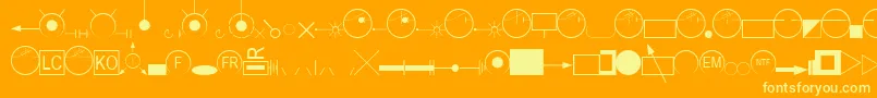 EsriAmfmGas-Schriftart – Gelbe Schriften auf orangefarbenem Hintergrund
