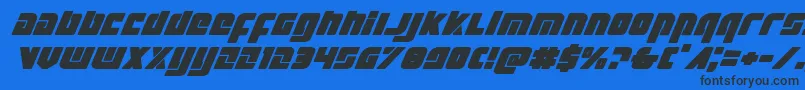 Exoplanetexpandital Font – Black Fonts on Blue Background