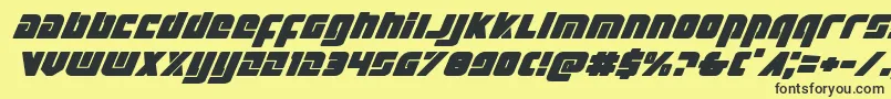 Exoplanetexpandital Font – Black Fonts on Yellow Background