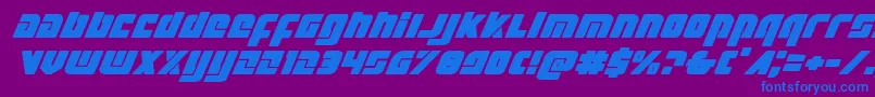 Шрифт Exoplanetexpandital – синие шрифты на фиолетовом фоне
