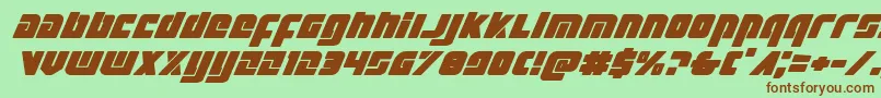 Exoplanetexpandital Font – Brown Fonts on Green Background