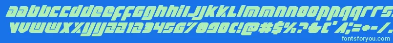 Exoplanetexpandital Font – Green Fonts on Blue Background