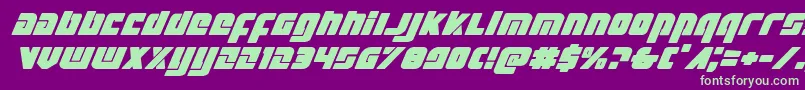 Exoplanetexpandital Font – Green Fonts on Purple Background