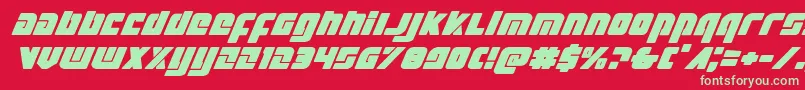 Exoplanetexpandital Font – Green Fonts on Red Background