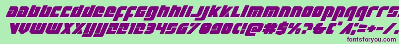 Exoplanetexpandital Font – Purple Fonts on Green Background